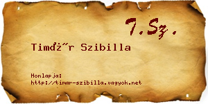 Timár Szibilla névjegykártya